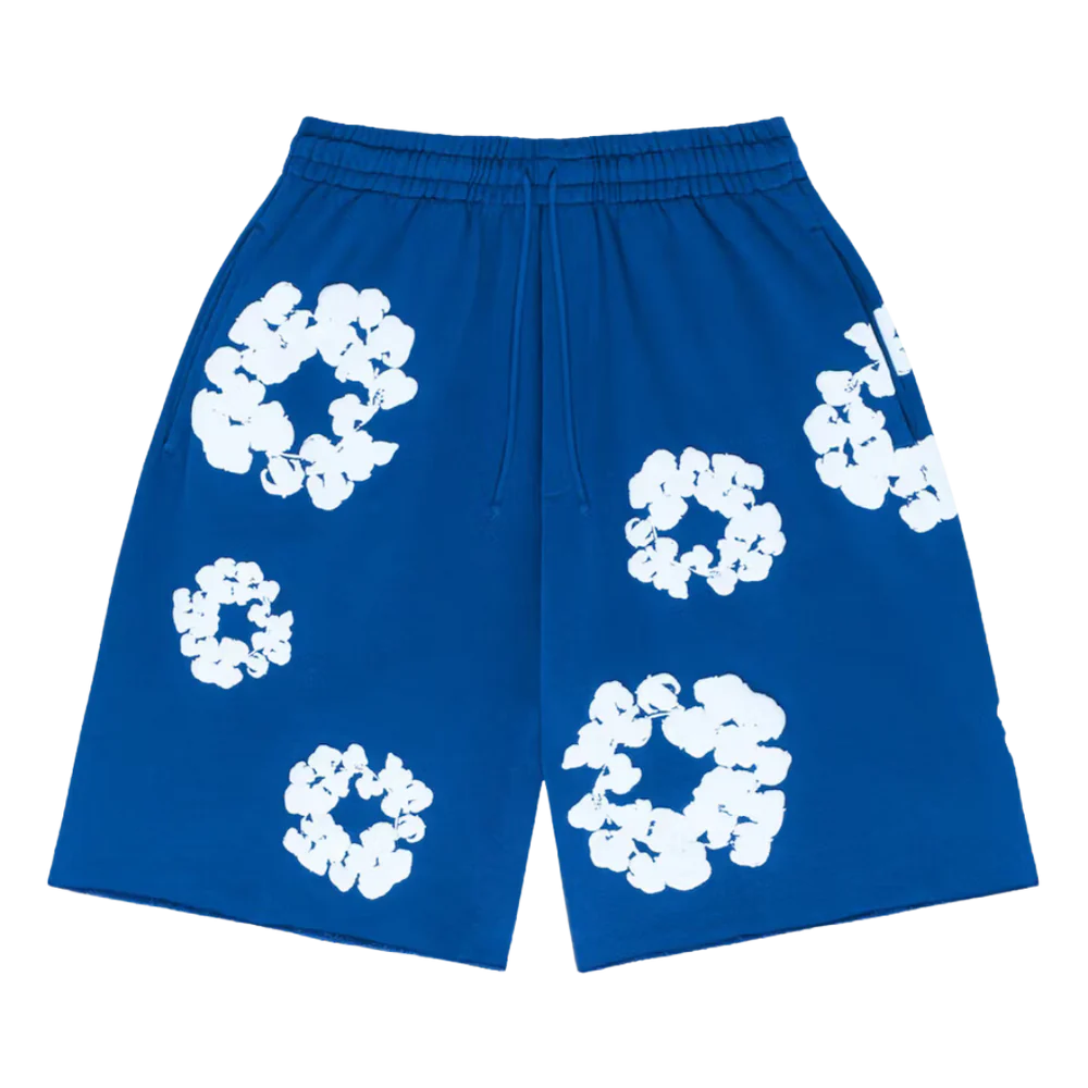 Denim Tears The Cotton Wreath Shorts Royal Blue | WOOVIN