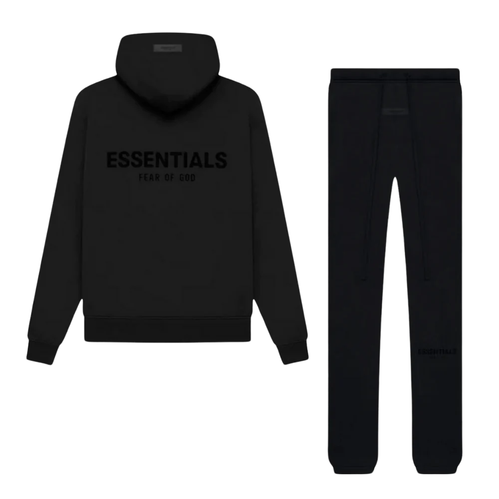 ESSENTIALS FEAR OF GOD セットアップ 黒　リフレクター Fear of God Essentials Limo Black Full Set | WOOVIN