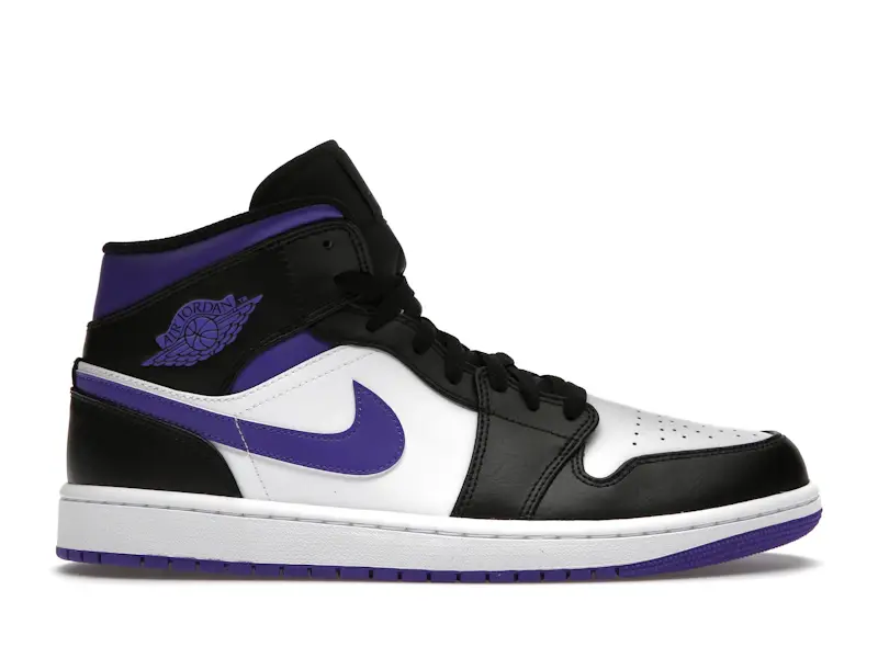 Jordan 1 Mid White Black Purple