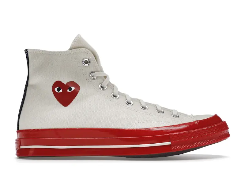 Converse Chuck Taylor All-Star 70 Hi Comme Des Garcons PLAY Egret Red Midsole