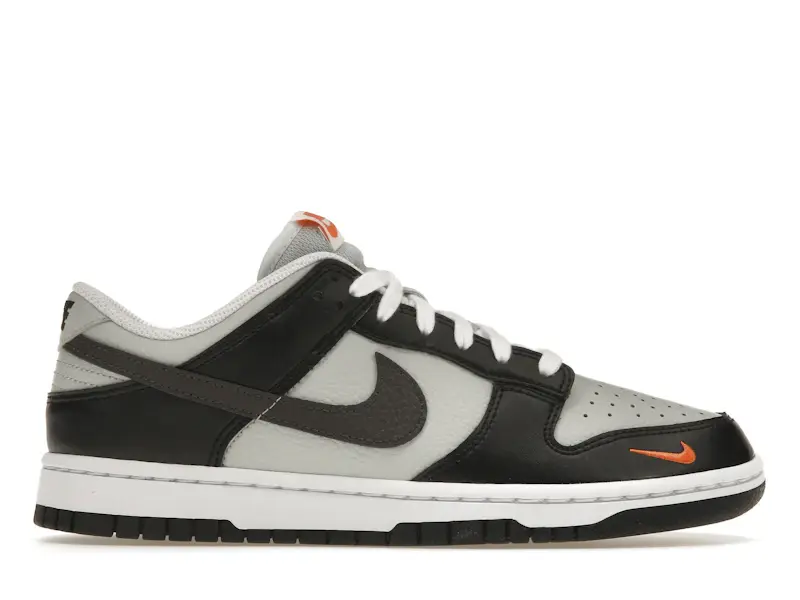 Nike Dunk Low Grey Black Orange Mini Swoosh