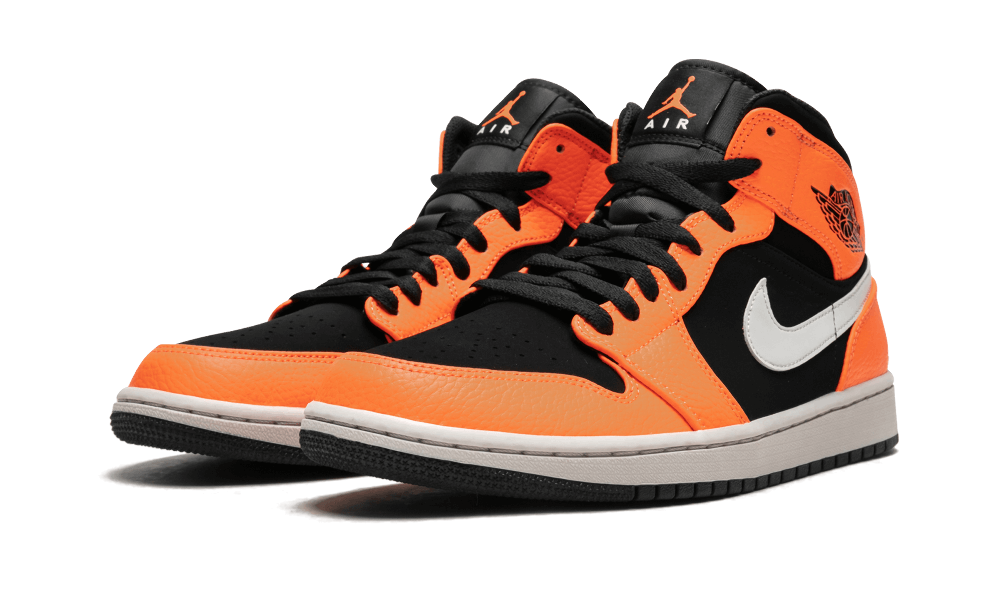 Jordan 1 Mid Black/Orange Peel - Image 1