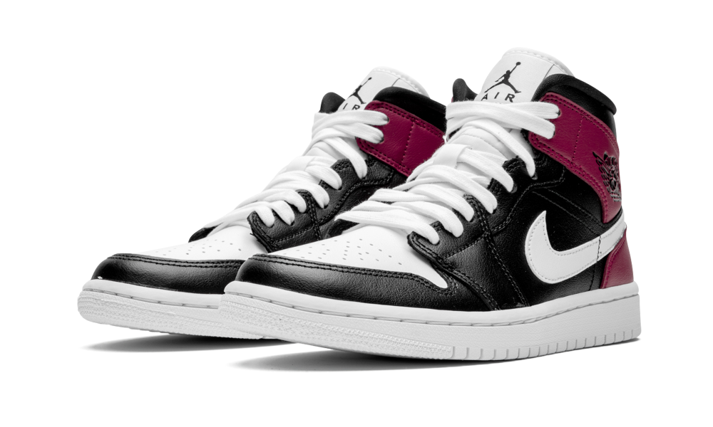 Jordan 1 Mid Black Noble Red (W) - Image 1