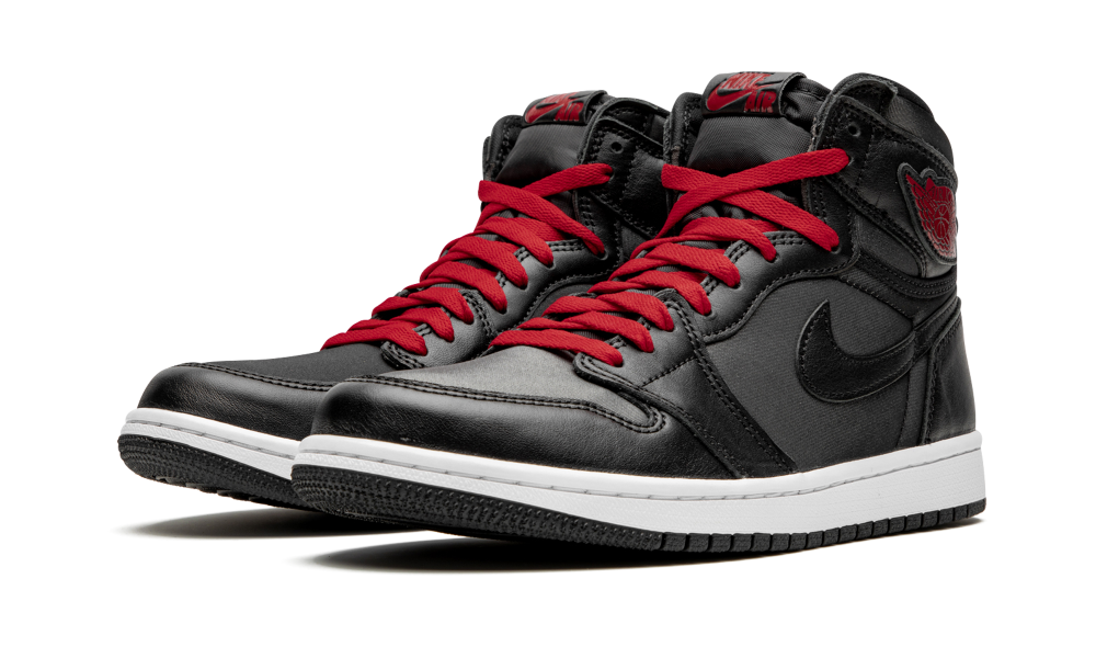 Jordan 1 Retro High Black Satin Gym Red - Image 1