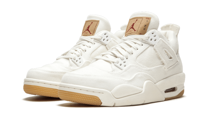 Jordan 4 Retro Levi's White (GS) - Image 1