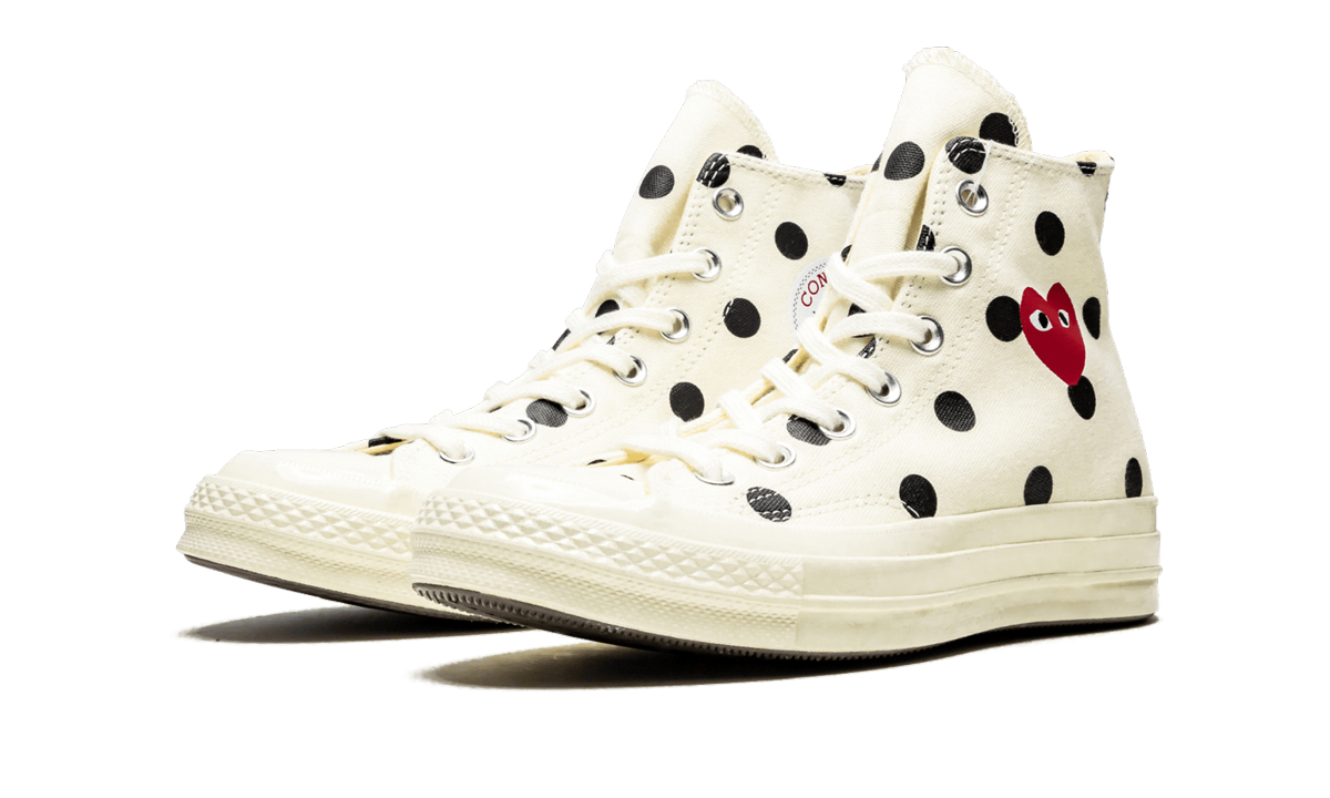 Converse Chuck Taylor All-Star 70 Hi Comme des Garcons PLAY Polka Dot White - Image 1