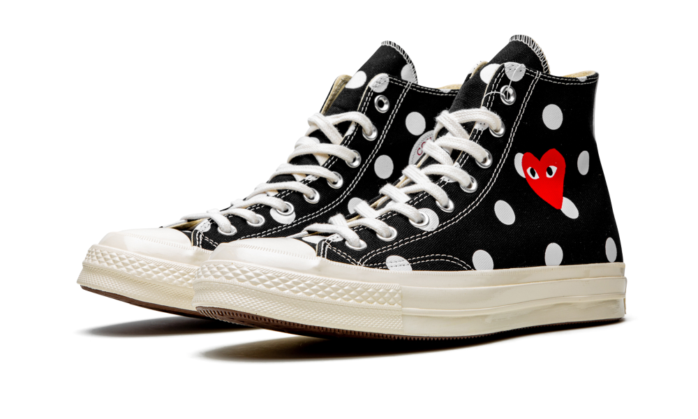 Converse Chuck Taylor All-Star 70s Hi Comme des Garcons PLAY Polka Dot Black - Image 1