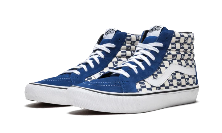Vans Sk8-Hi Supreme Blue Checker Logo - Image 1
