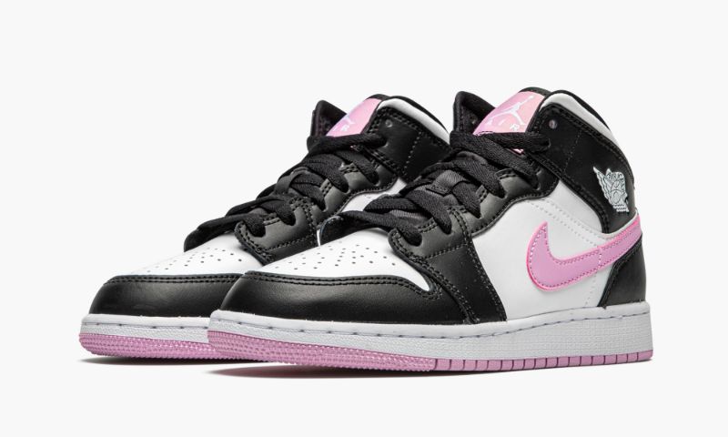 Jordan 1 Mid White Black Light Arctic Pink (GS) - Image 1