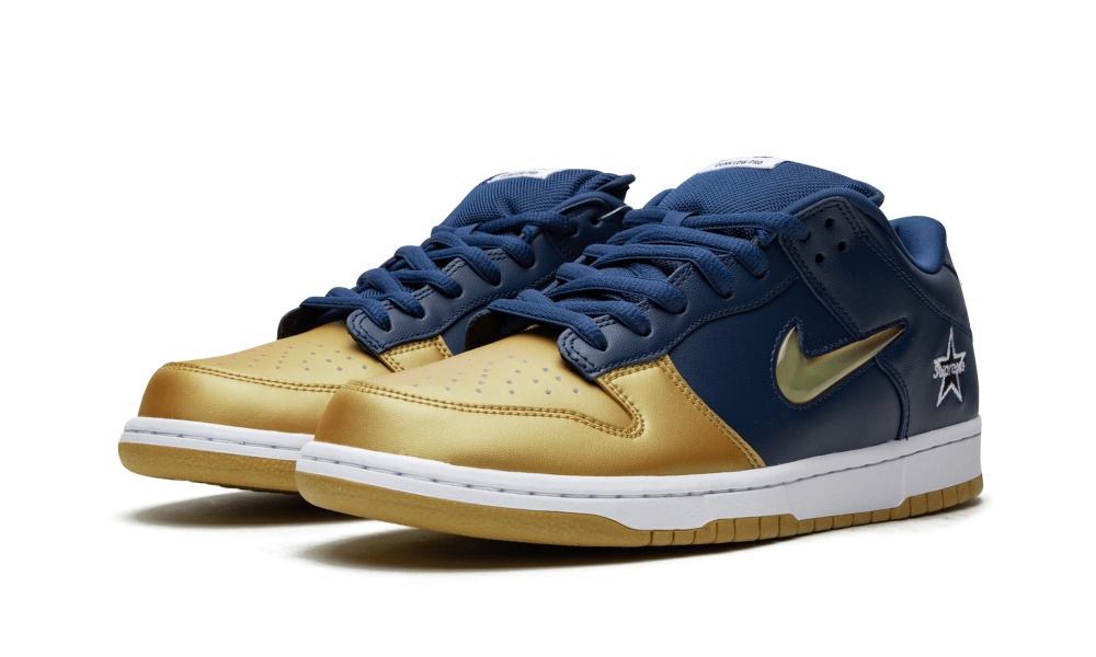 Nike SB Dunk Low Supreme Jewel Swoosh Gold - Image 1