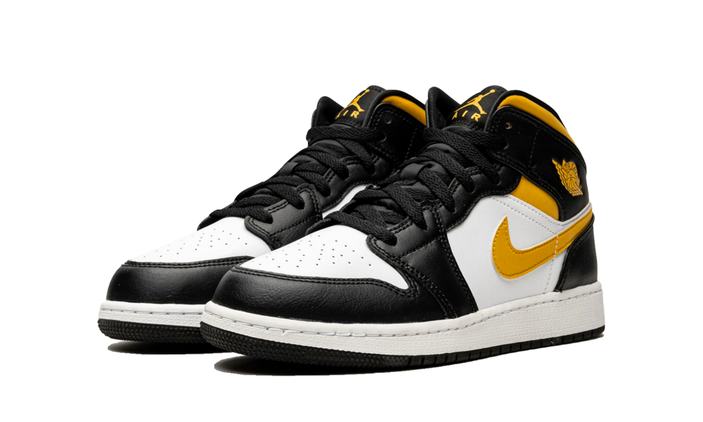 Jordan 1 Mid White Pollen Black (GS) - Image 1