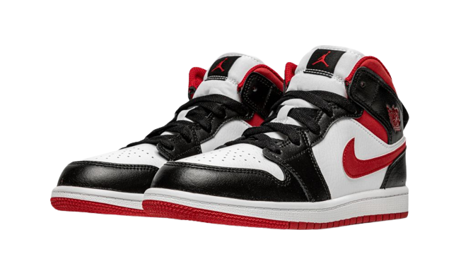 Jordan 1 Mid Gym Red Black White (PS) - Image 1