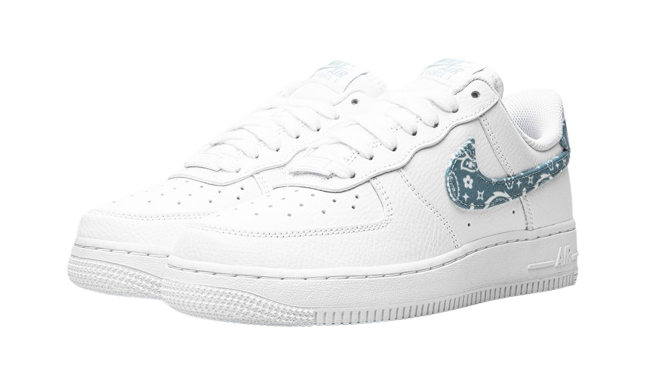 Nike Air Force 1 Low '07 Essential White Worn Blue Paisley (W) - Image 1