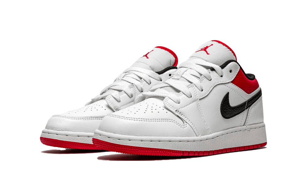Jordan 1 Low White Gym Red (GS) - Image 1