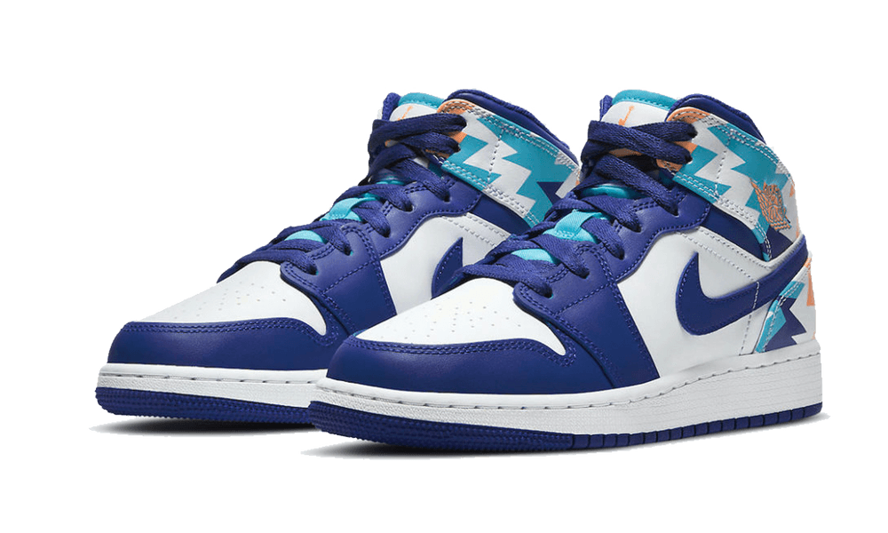 Jordan 1 Mid Geometric Print (GS) - Image 1