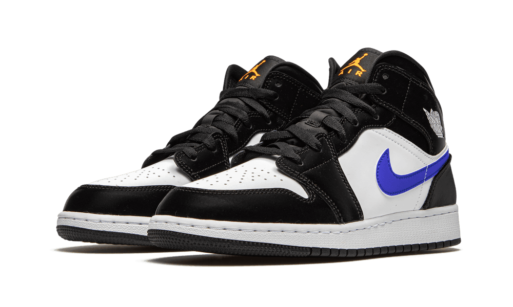 Jordan 1 Mid Black Racer Blue White (GS) - Image 1