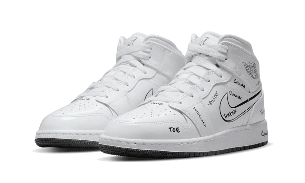 Jordan 1 Mid Schematic (GS) - Image 1