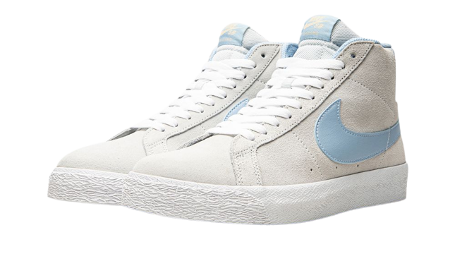 Nike SB Blazer Mid Soft Grey Baby Blue - Image 1