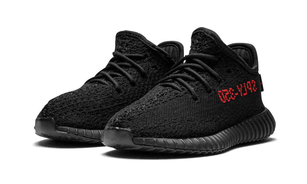 Yeezy Boost 350 V2 Black Red (Infant) - Image 1