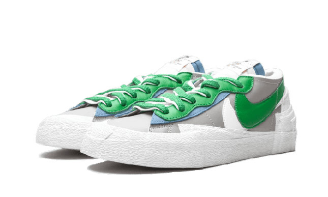 Nike Blazer Low Sacai Medium Grey Classic Green - Image 1