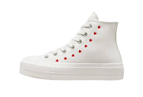 Converse Chuck Taylor All-Star Lift Hi White Red (W)