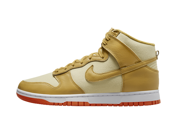 Nike Dunk High Wheat Gold Safety Orange