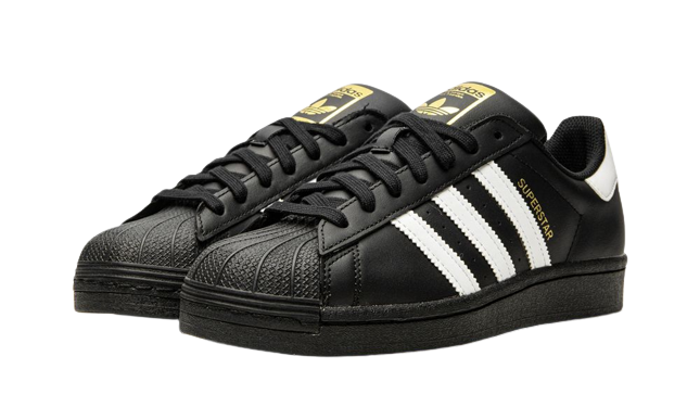adidas Superstar Core Black Cloud White Gold (GS) - Image 1