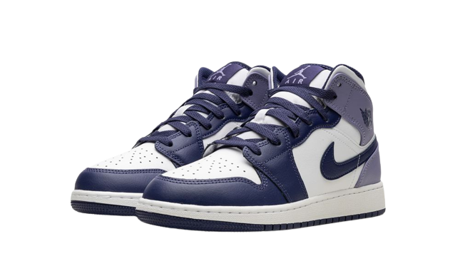 Jordan 1 Mid White Sky J Purple (GS) - Image 1