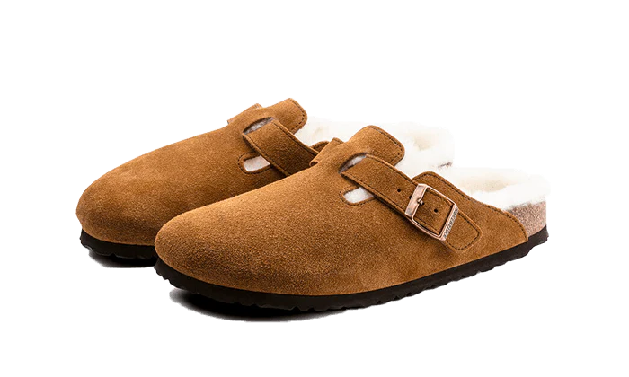 Birkenstock Boston Shearling Suede Leather Mink - Image 1