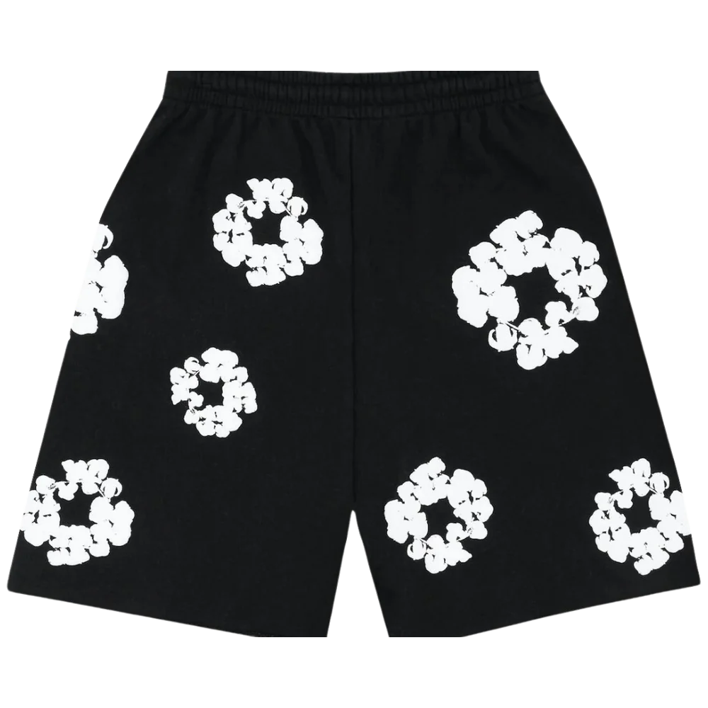 Denim Tears The Cotton Wreath Shorts Black - Image 1
