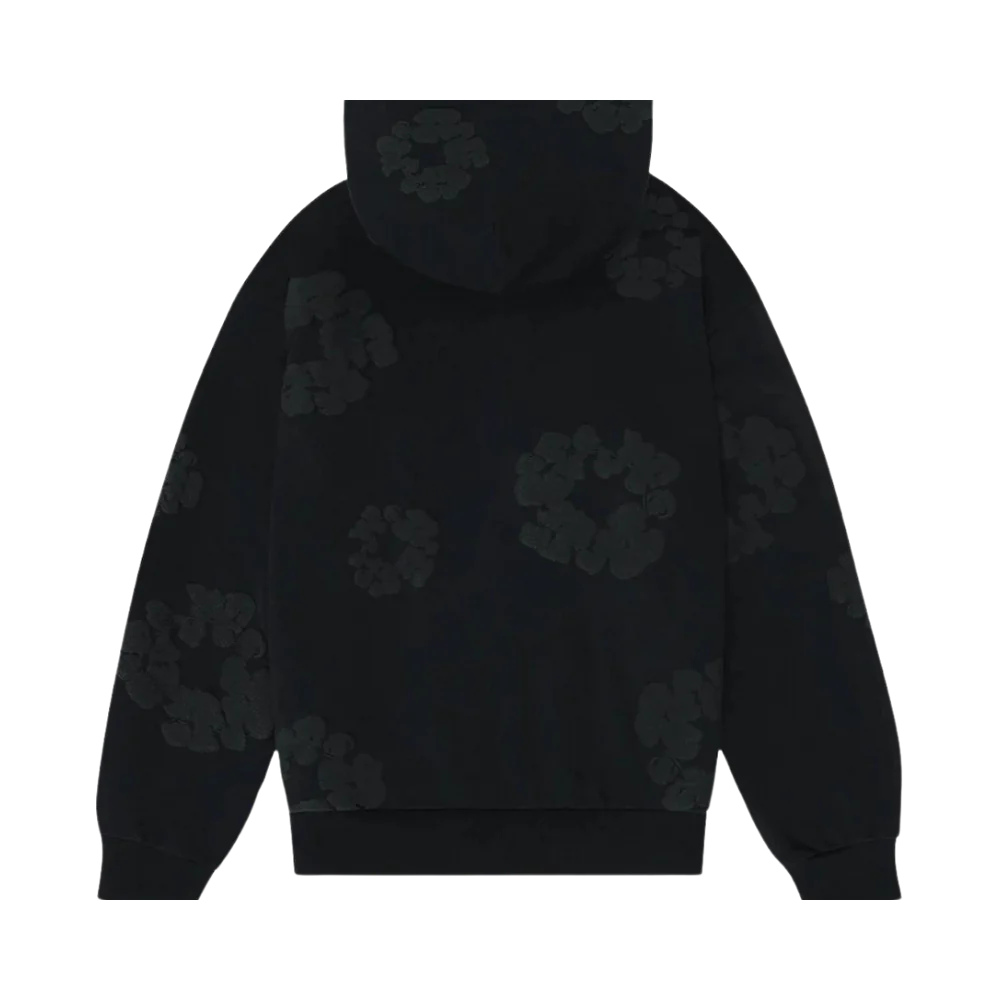 Denim Tears The Cotton Wreath Hoodie Black Monochrome - Image 1