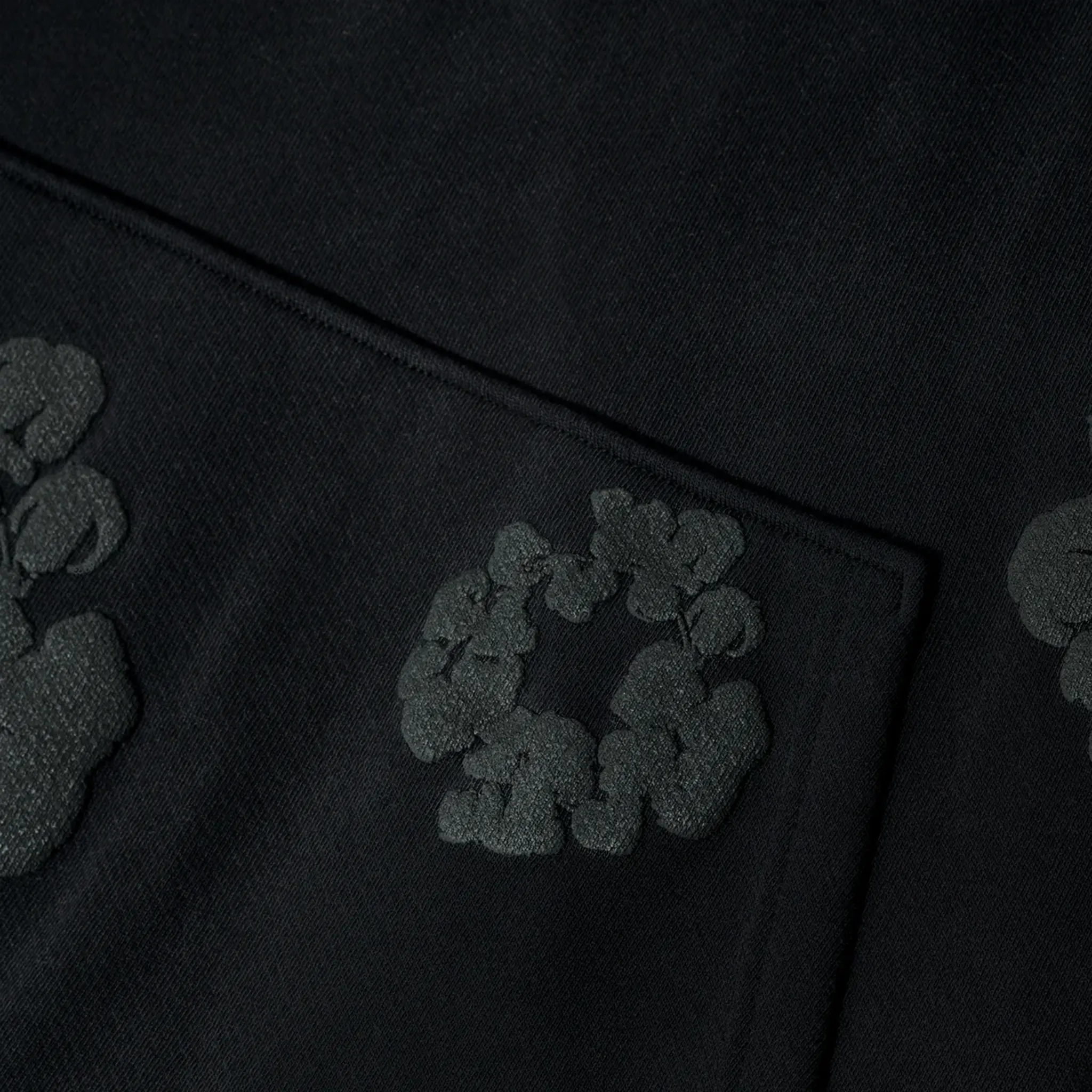 Denim Tears The Cotton Wreath Hoodie Black Monochrome - Image 2