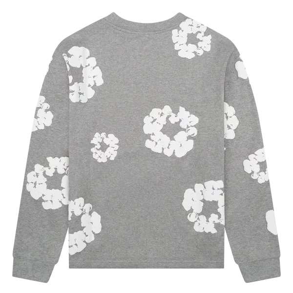 Denim Tears Long Sleeve Cotton Wreath T-shirt Grey - Image 1