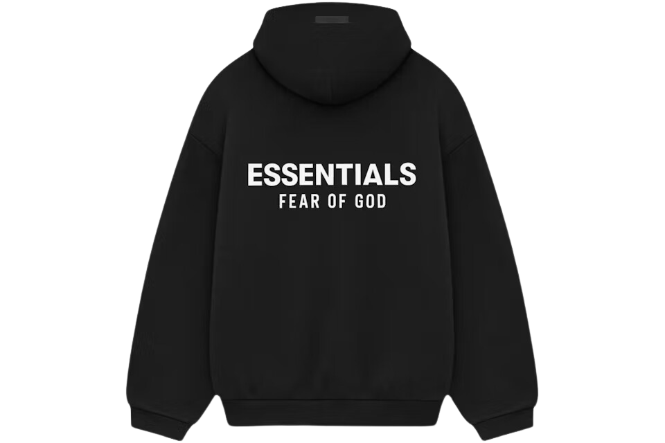 Fear of God Essentials Fleece Hoodie (FW24) Black - Image 1